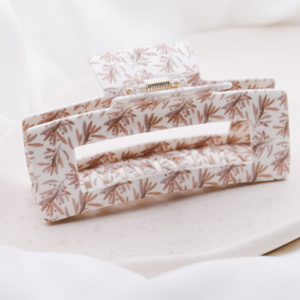 Hair clip floral pattern delicate branches - hair claw illustration cellulose acetate XL
