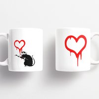 Banksy Ceramic Mug 325ml - Love rat
