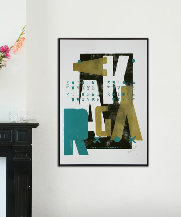 Schilderij - Gold Typography