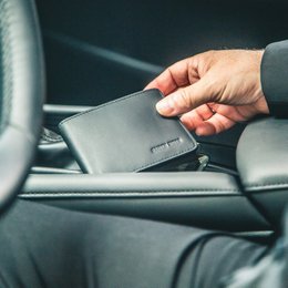 Portfel RFID i NFC - Czarny skórzany portfel antypoślizgowy - 9 kart - Prezent dla mężczyzn - Billfold