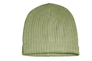 Light green wool and acrylic beanie