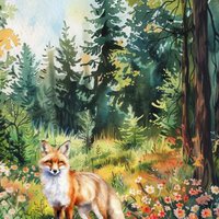 Ökokarte Fuchs im Wald