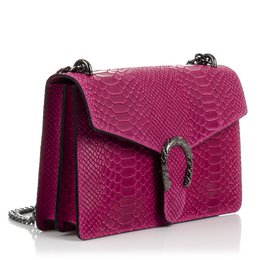 Florence Artegiani. Luce Damenhandtasche. Schlangenleder-Gravur aus echtem Wildleder