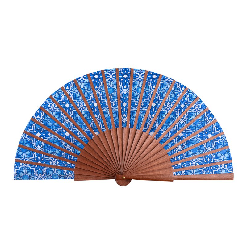 Blue folding hand fan Farah