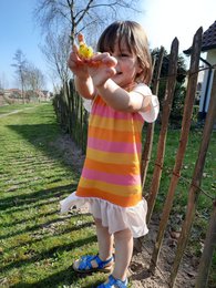 Vestido infantil rayas rosa | Kate