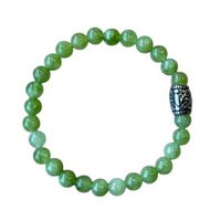 Frauenarmband Olivijn 6 mm mit Basisperlen