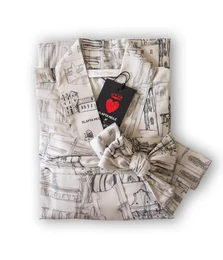 Satin badekåbe kimono med taske Secret Love Story of Royal Vilnius