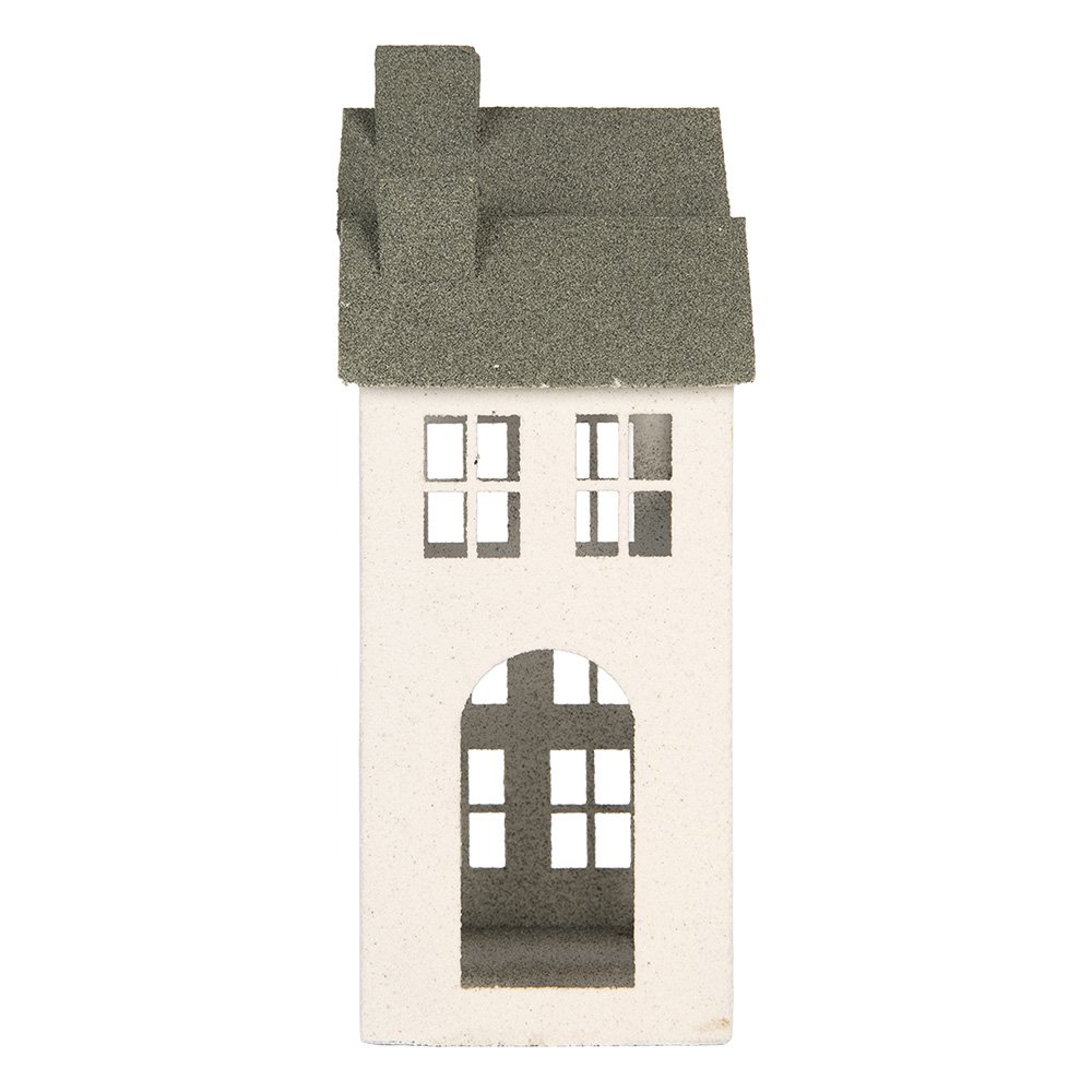 Decoratie Beeld Huis 25x15x47 cm Wit Metaal