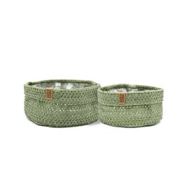 SIZO Knitted Paper Bag Olive med vandtæt biologisk nedbrydeligt for
