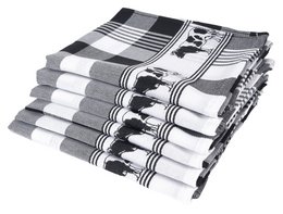 Küchentextilien-Set aus 100 % Baumwolle, 6-teilig, Kuhblock, Schwarz