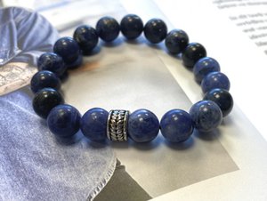 Men's bracelet sodalite / stainless steel bead