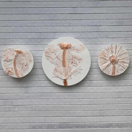 Set von 3 Mikro Fliesen, Anemone