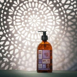 Superfatted black soap with olive grigon oil. Lavender fragrance. 500ml