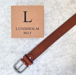 Lundholm leather belt men's leather cognac brown black - 115 cm - adjustable to size - Scandinavian design - gift for man men's gifts tip father's day gift father's day gift