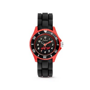 Colori Kidz 5-CLK060 Kinderuhr mit Rennwagen – Silikonarmband – Ø 30 mm – Schwarz