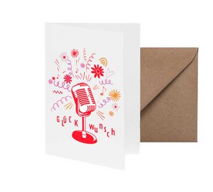 Grußkarte Glückwunsch Mikrofon