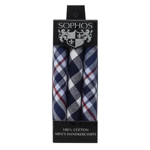 Pack of 12 x Blue/ Red Check Handkerchiefs