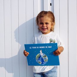 Livre pour enfant le tour du monde de Nao voyage sur 5 kontinenter dessins à l'aquarelle modelèle unique