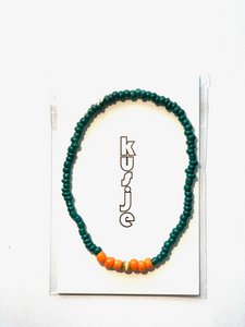 White Wish/Gift card with Masai Beads bracelet Kiss