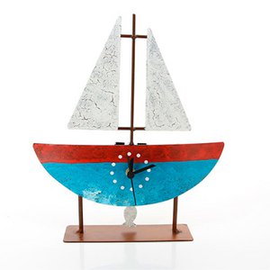 Staande klok zeilboot, kleur rood kiezen