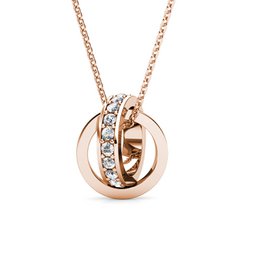 Colgantes de aro circular - Oro rosa y cristal