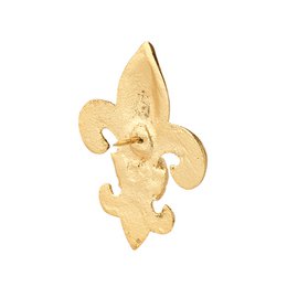 EDZARD 4er Set Kerzenpin Kerzenstecker Lilie, Aluminium vernickelt goldfarben, Höhe 6,5 cm