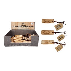 Glück's keychain, for the best men in the world, made of wooden nature (b/h/t) 7x2x1cm
