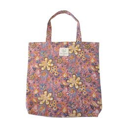 "Floral printed cotton tote bag N°121 - A stylish and versatile shopping bag featuring a vibrant floral print in shades of blue, green, and pink. The cotton material is durable and easy to clean."
The image shows a floral printed cotton tote bag. The bag has a vibrant floral pattern in shades of blue, green, and pink. The pattern features various flowers and leaves, creating a visually appealing and stylish design. The bag appears to be made of a durable cotton material, making it suitable for everyday use as a shopping bag.