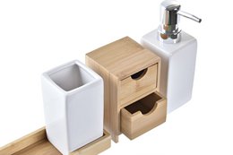 BAÑO SET 4 DOLOMIT BAMBU 20,5X6,8X17 NATURAL PB197315