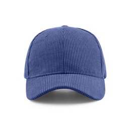 Blue corduroy baseball cap with Boss logo