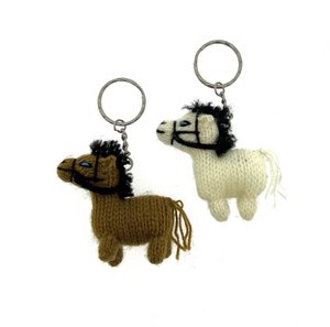 Keychain with knitted horse