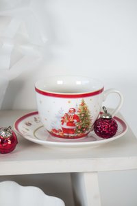 Porseleinen kop en schotel Happy Santa 250 ml Isabelle Rose