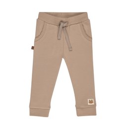  Stucco beige kids jogging pants, soft cotton blend, drawstring waist, ribbed cuffs, comfortable casual wear.