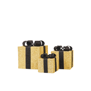 LED -Weihnachtsgeschenk - S3 - Polysteren - Gold/Schwarz -15/20/25 cm