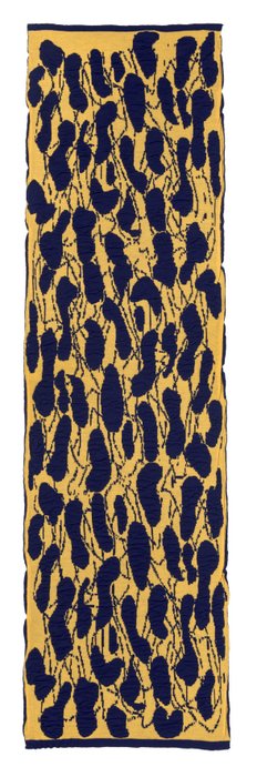 Sjaal Tiles geel / donkerblauw