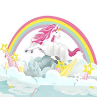Unicorn with rainbow pop-up card