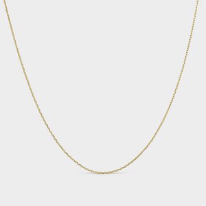 Zilveren ketting van 45 cm, verguld in geel goud