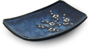 Edo Hanablue Sushi Plate 22x15cm, porcelain, Japan