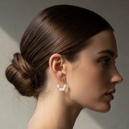 Cecile – Hoop earrings with river pearls