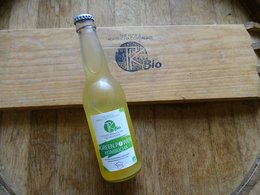 Green POWER Kombucha BIO 330ml, a fermented tea beverage with a light, refreshing flavor and a vibrant green color.