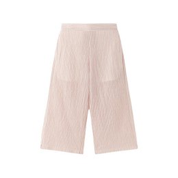  Pink striped girls' wide-leg pants with elastic waistband, suitable for ages 3-9.