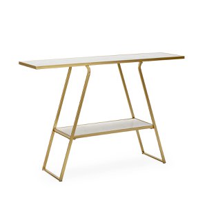 CONSOLE 119X30X80 GOLD METAL/WHITE MARBLE TH1334100