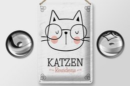 Blechschild Hinweis 20x30 cm Katzen Residenz Katze mit Brille Deko Schild