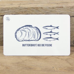 Breakfast board butter (bread) with the fish