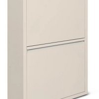 Metal shoe cabinet 2 doors | Matte white