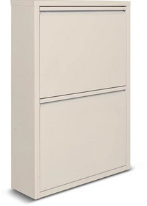 Metalen schoenenkast 2 - deurs | Mat wit