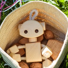 Titi Cute Wooden Robot Sister
