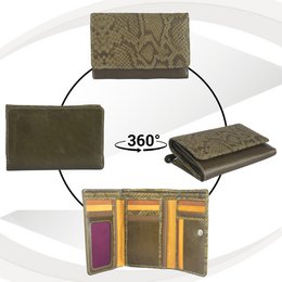 Sunsa damesportemonnee. Leren portemonnee. Portemonnee met RFID-bescherming. Portemonnee gemaakt van overgebleven leer. Grote portemonnee voor dames met veel vakjes voor creditcards - portemonnee voor dames, cadeau-idee