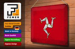 Blechschild Flagge Isle of Man 40x30cm Isle of Man Vintage