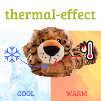 Heat cushion, the natural hot water bottle as a large tiger cuddly toy with organic millet filling and health herbs